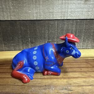 Retired 2001 Cow Parade "Even Cowgirls Get The Blues" Figurine In Box -flaw